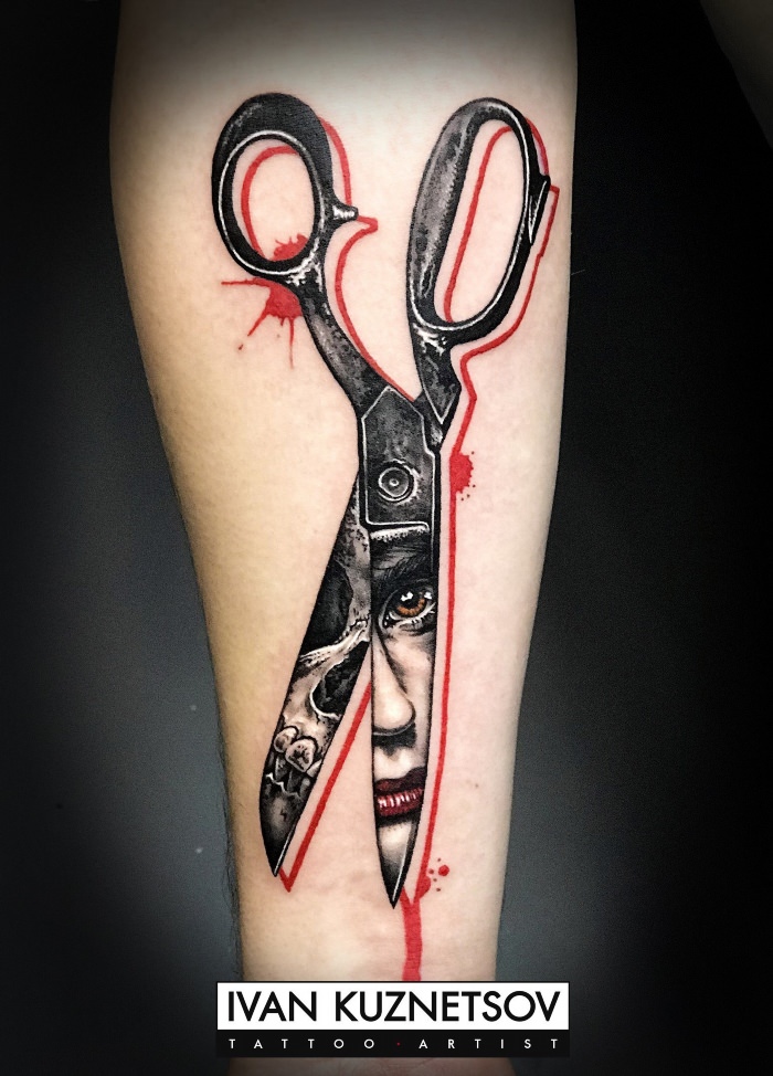 Татуировка ножницы