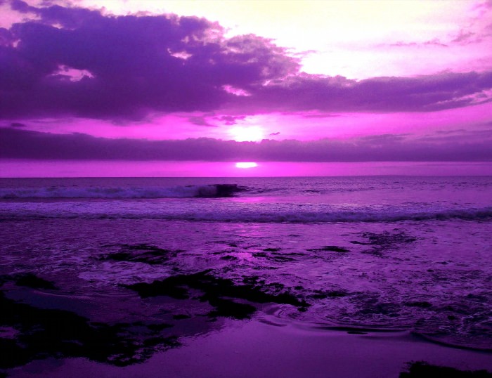 Закат в фиолетовых тонах