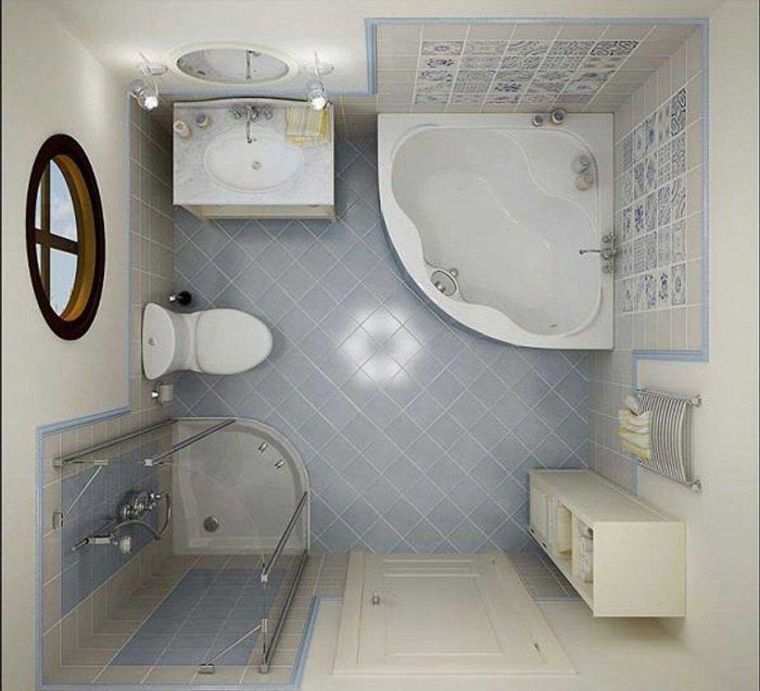 Планировка маленькой ванной комнаты