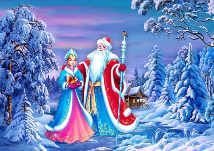 Дед Мороз и Снегурочка открытки