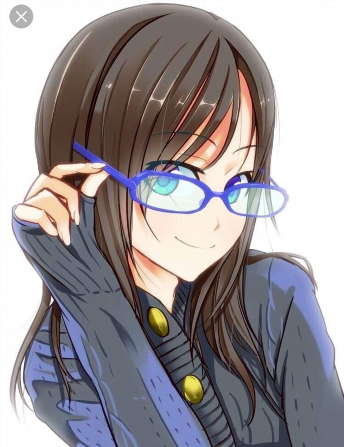 Аниме девочка с очками