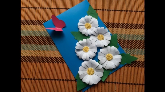 Поделка открытка с цветами