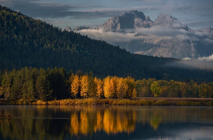 Осень горы лес озеро