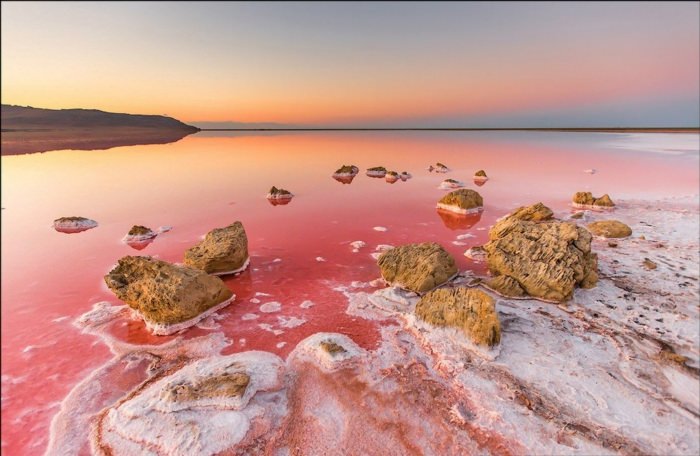 Кояшское соленое озеро в Крыму