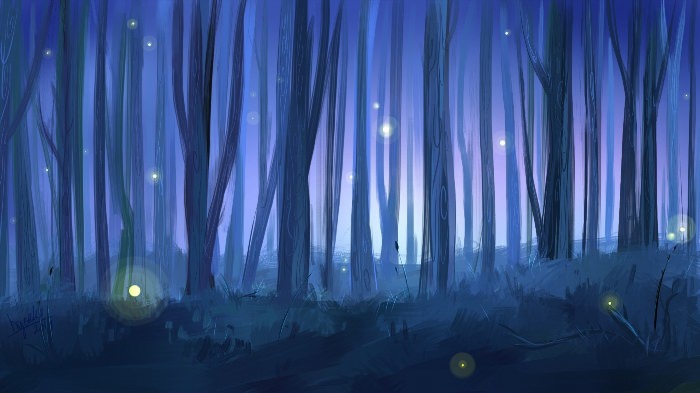 Лес ночью