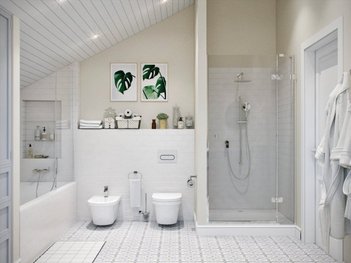 Скандинавский стиль в интерьере ванной комнаты