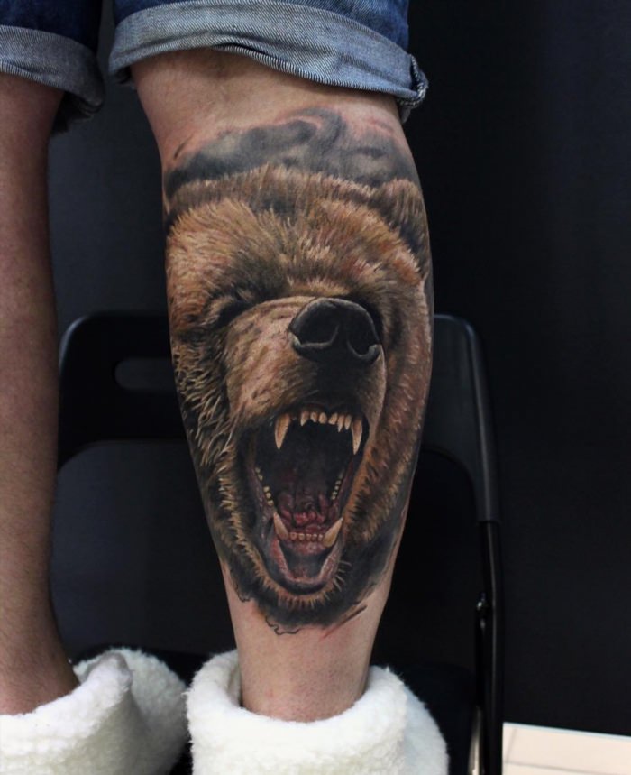 Мужские татуировки с медведем