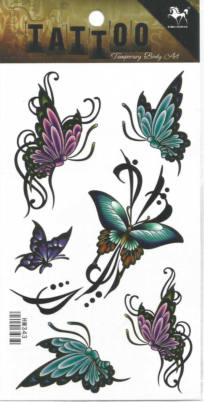 Эскизы цветных тату бабочек