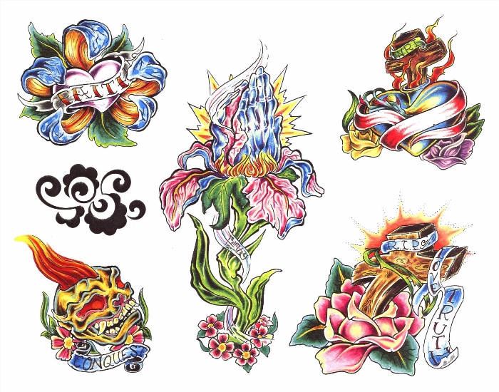 Цветные эскизы татуировок