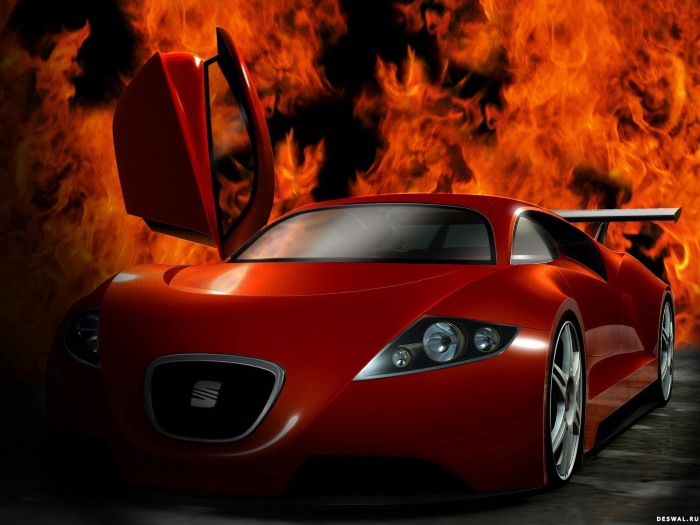 Машина в огне