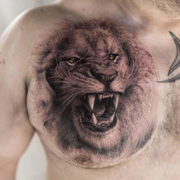 Татуировки со львом для мужчин