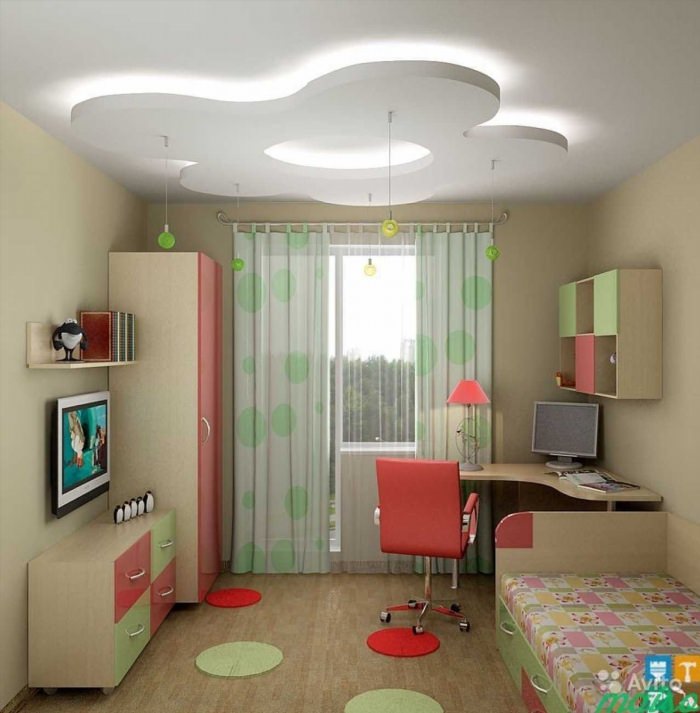 Расположение мебели в детской комнате