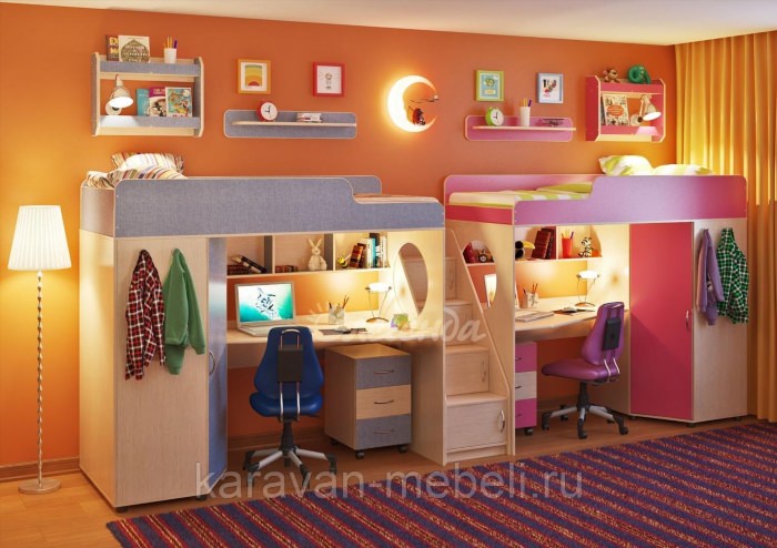 Детская комната для двоих школьников