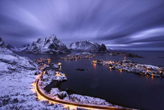 Лофотенские острова Норвегия зима