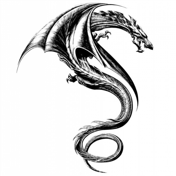 Рисунок дракона для тату