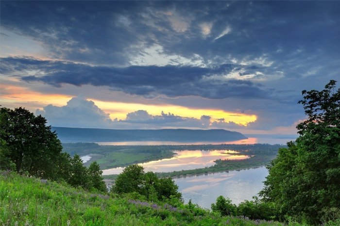 Волга река пейзаж