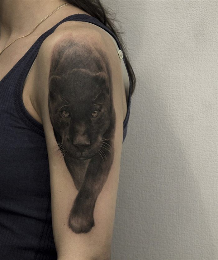 Татуировка пантера для девушек