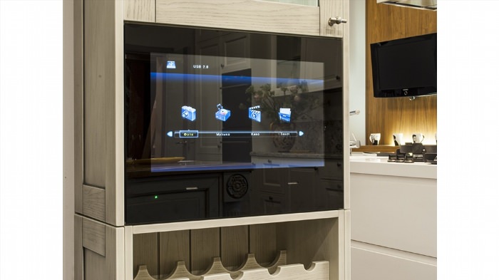 Встроенный телевизор в кухонный гарнитур