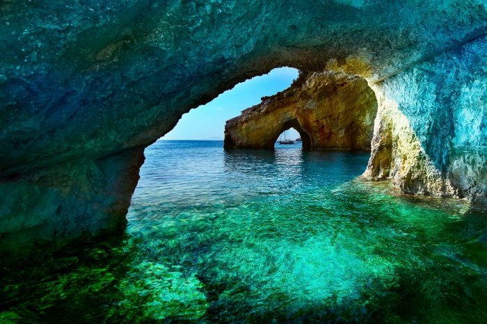 Голубые пещеры Греция остров Закинф